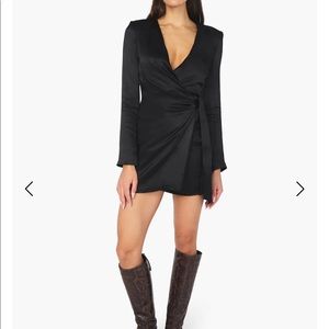 NWT WeWoreWhat satin cowl neck dress